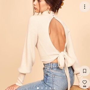 reformation osteria open back sweater